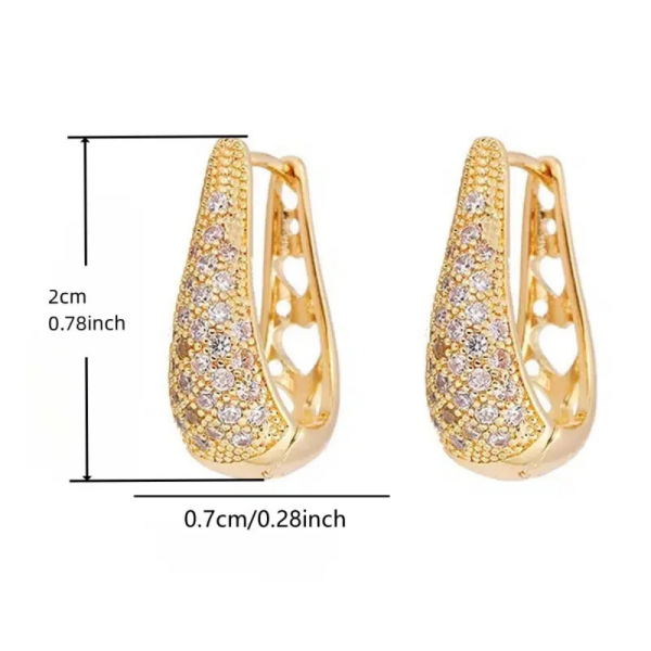 Miami-style gold hoop earrings with cubic zirconia and bold design - size of earring